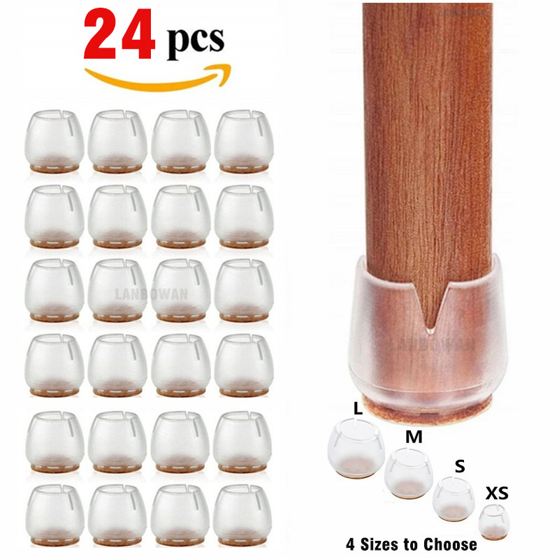 Furniture Hardware Feet - 24pcs Silicone Chair Leg Protectors with