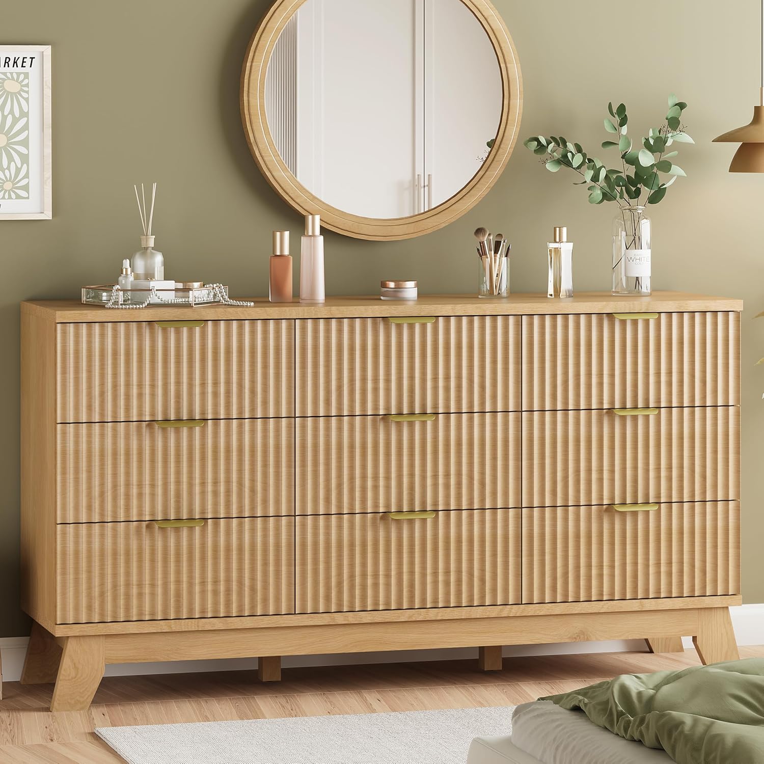 Furniture Hardware Parts - Fluted 9-Drawer Dresser 57