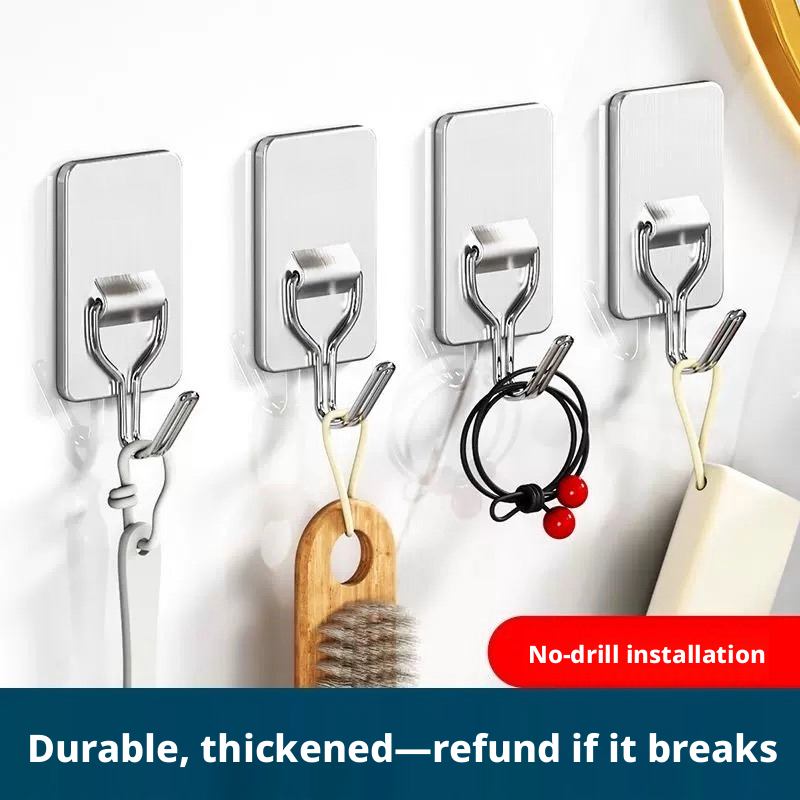 Furniture And Kitchen Hardware Fitting - Adhesive Wall Hooks Stainless Steel Door