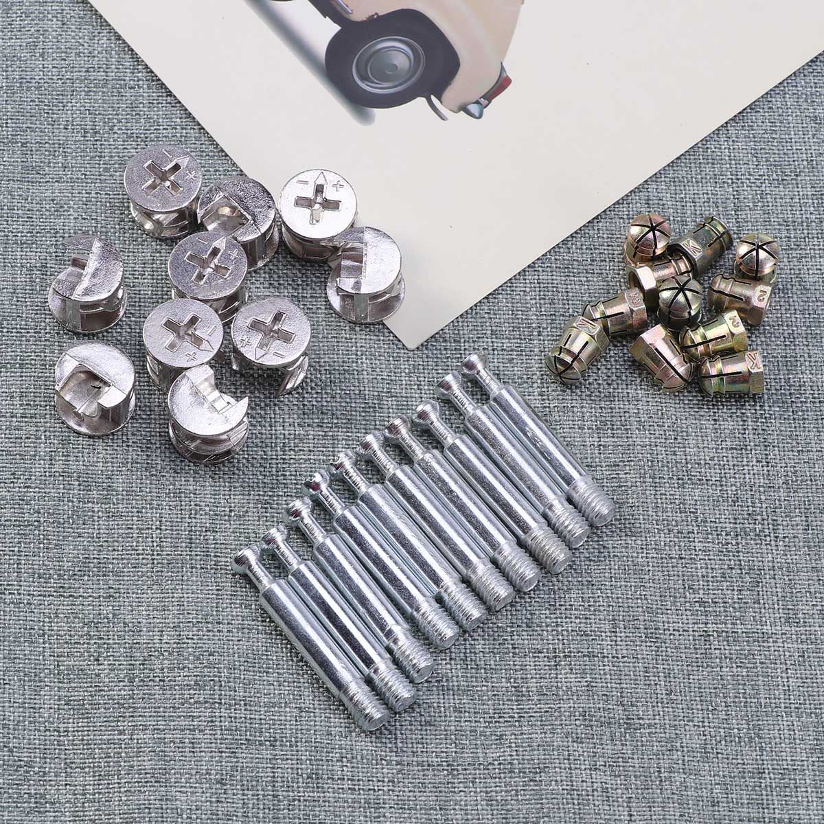Furniture Hardware Threaded Inserts - 10Sets Furniture Connector Hardware Cam Lock
