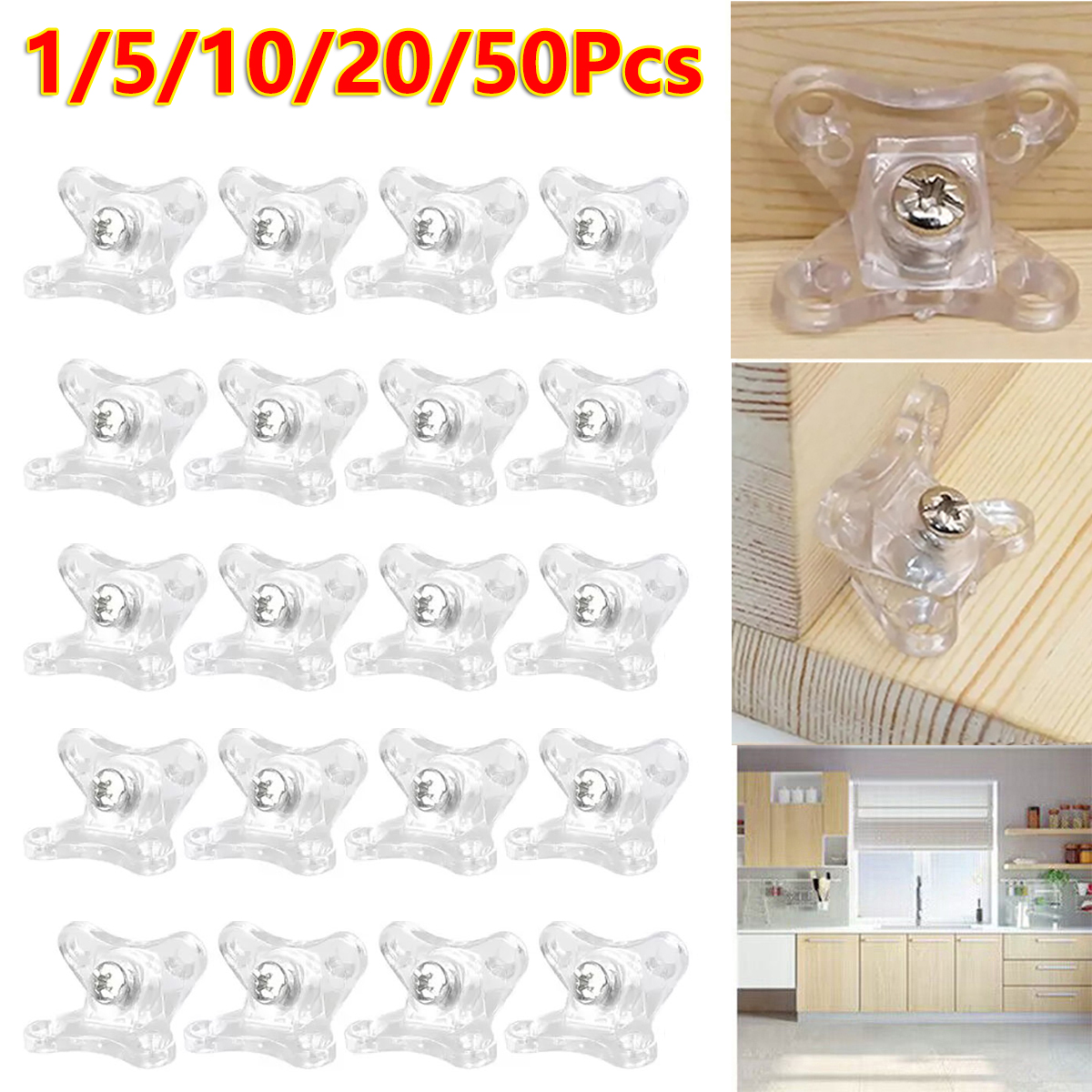 Corner Bracket Angle - 1/5/10/20/50Pc Clear Removable Corner Bracket Brace