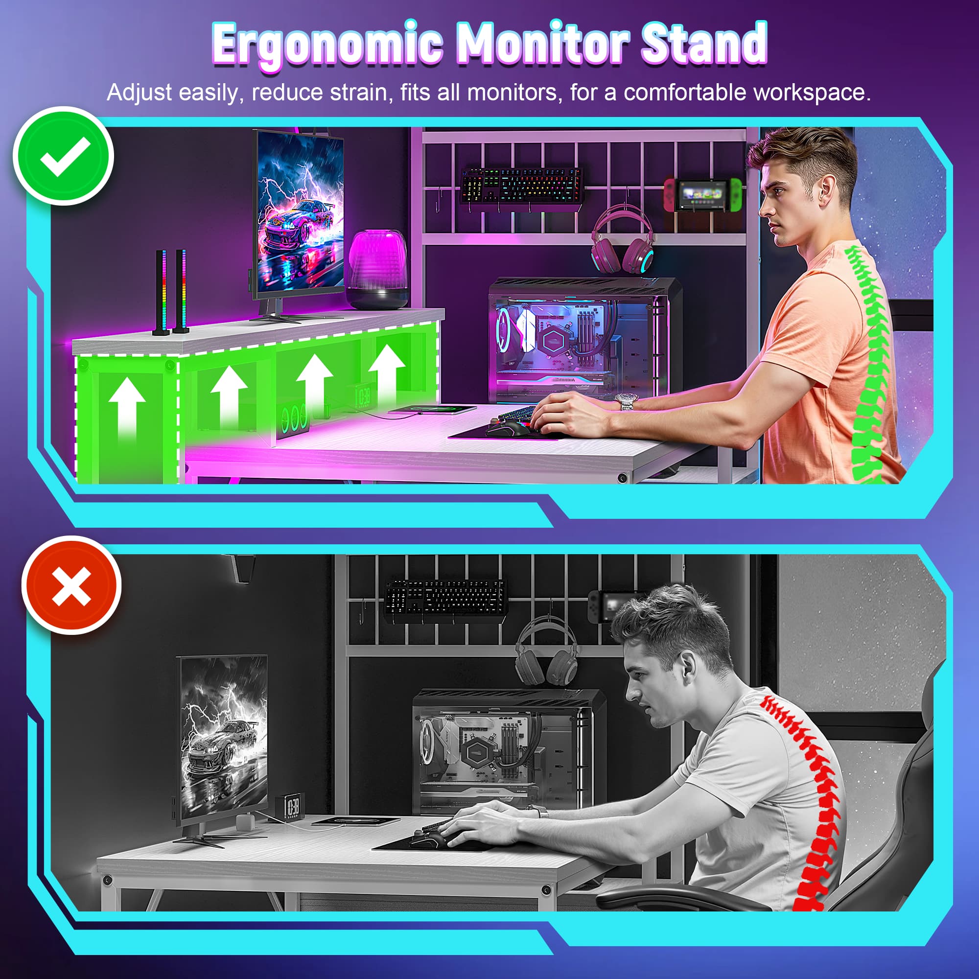 EnHomee 55“ LED Gaming Compute - Drawer Organizer Peg recensie en prijs
