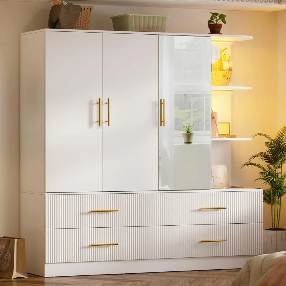 3 Door Armoire Wardrobe Closet - Drawer Organizer Peg recensie en prijs