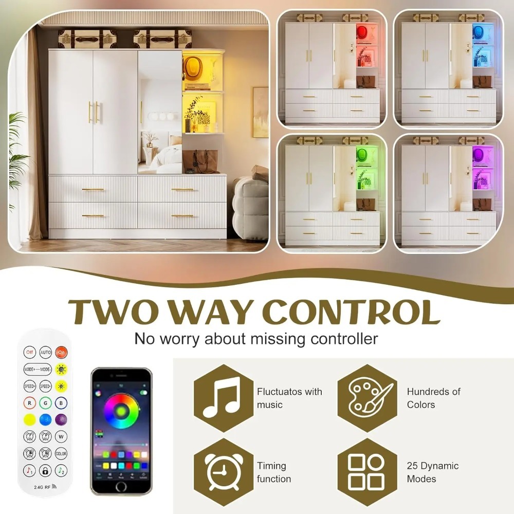 3 Door Armoire Wardrobe Closet - Drawer Organizer Peg recensie en prijs
