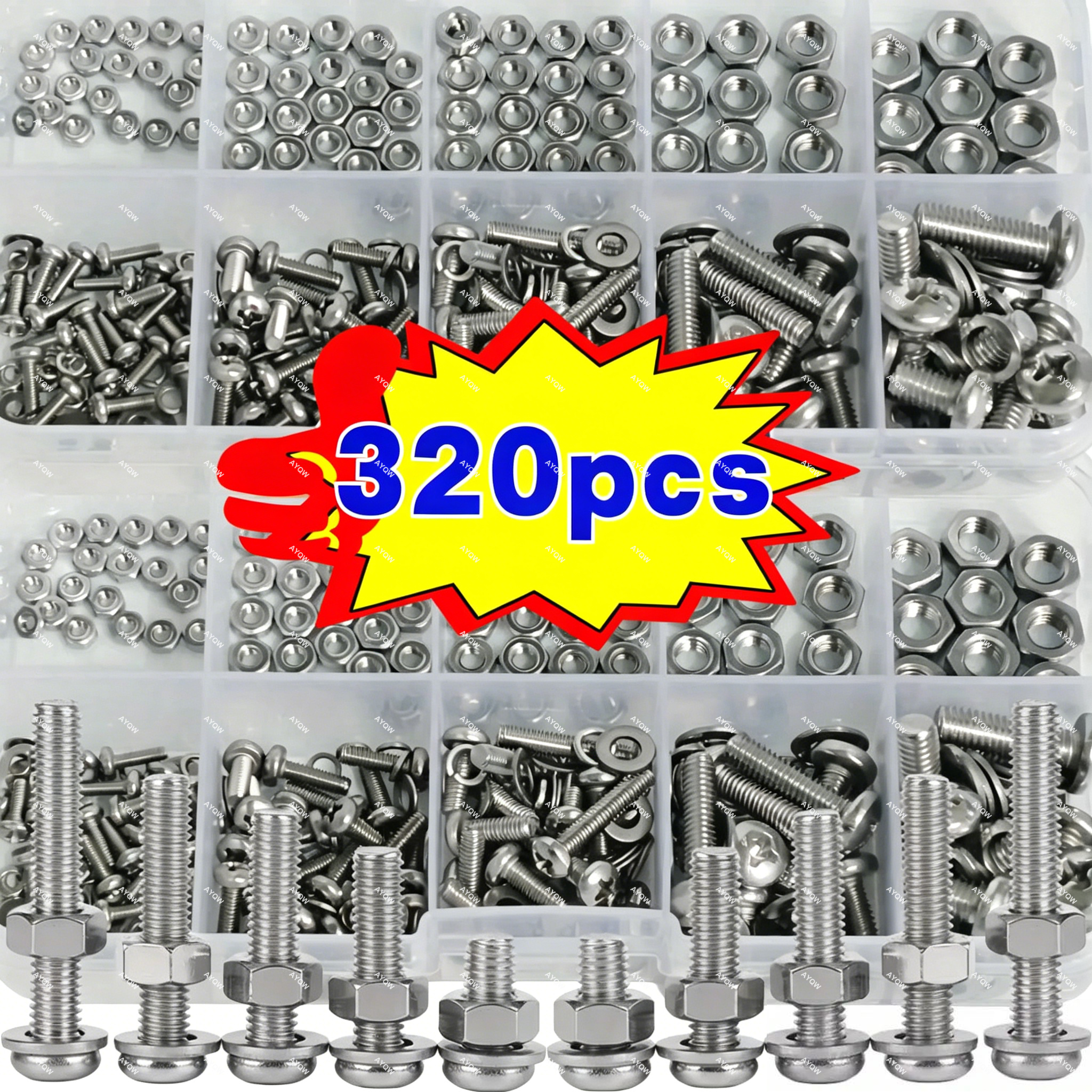 120/320 Piece Nut and Bolt Set - Furniture Joinery Hardware recensie en prijs