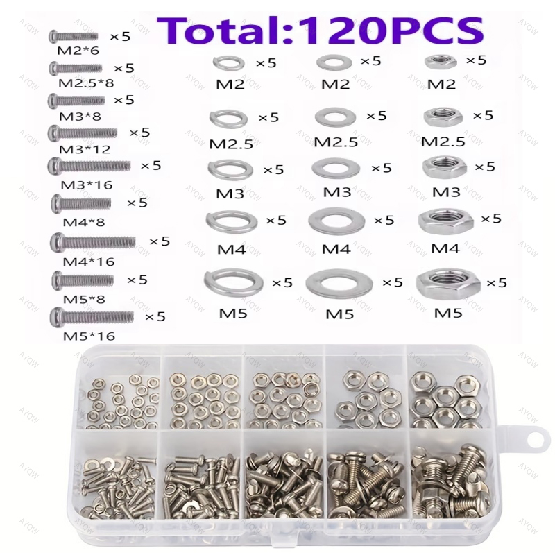 120/320 Piece Nut and Bolt Set - Furniture Joinery Hardware recensie en prijs