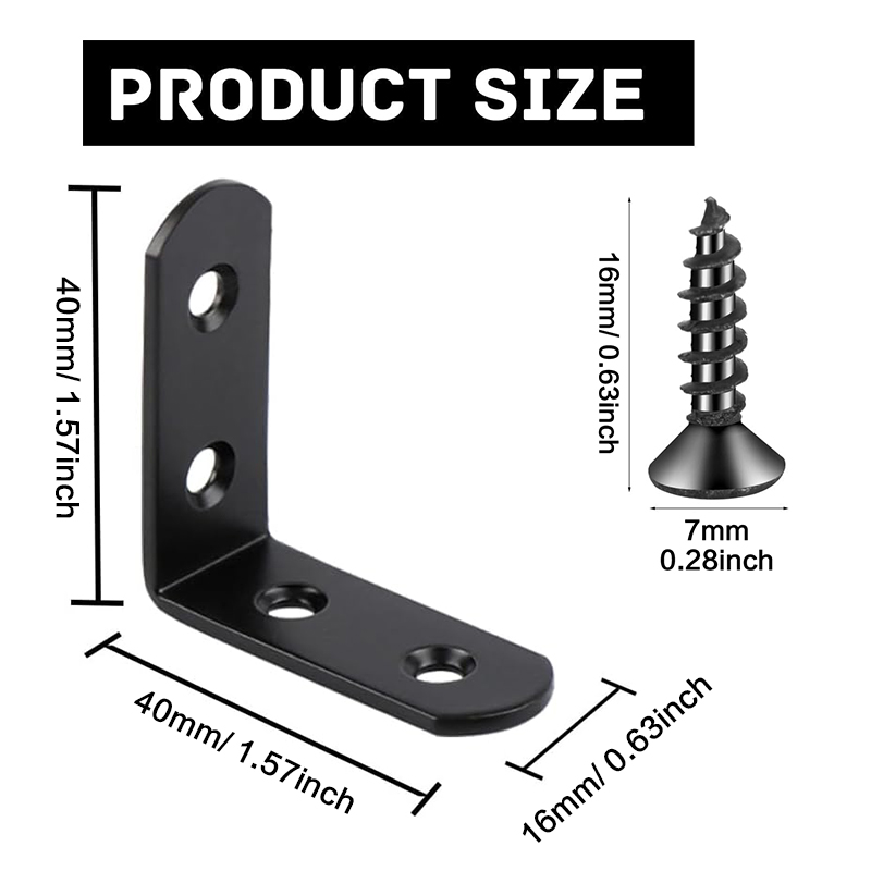 6-20 Pcs Black Corner Brace L  - Corner Bracket Angle recensie en prijs