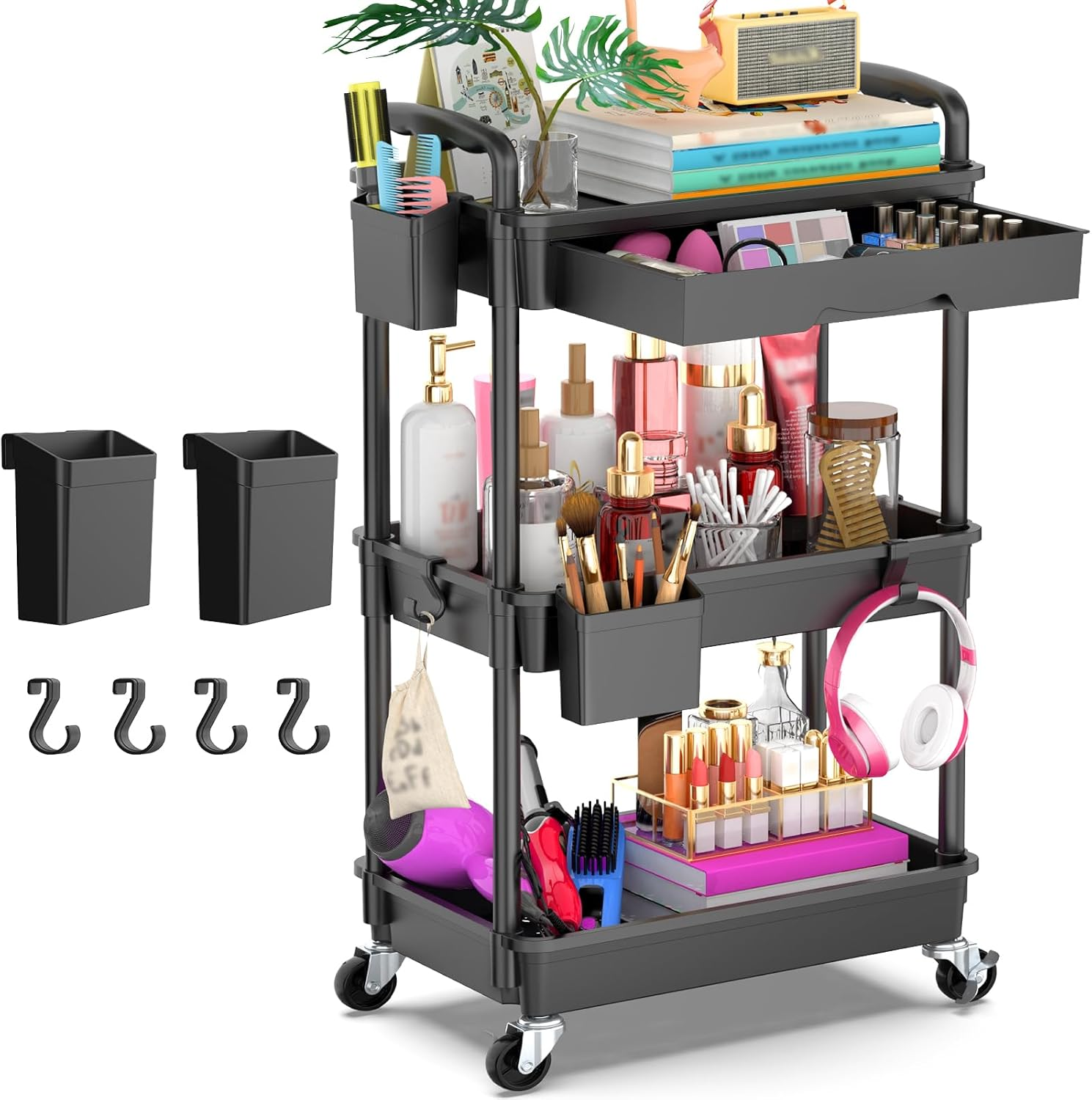 3 Tier Rolling Utility Cart wi - Drawer Organizer Peg recensie en prijs