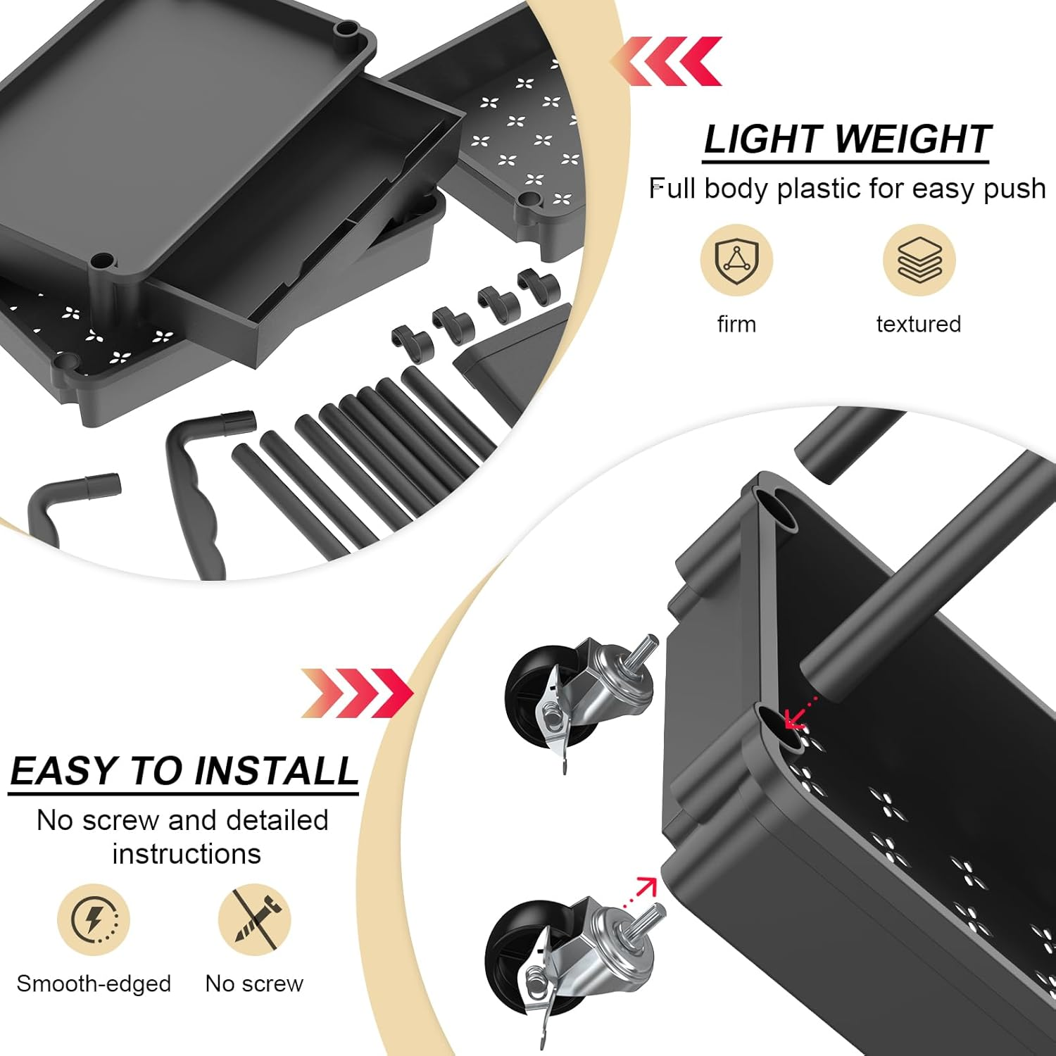 3 Tier Rolling Utility Cart wi - Drawer Organizer Peg recensie en prijs