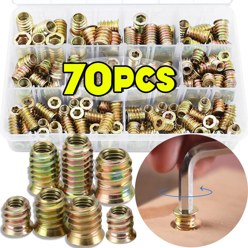 70pcs Threaded Insert Nut E-nu - Furniture Hardware Threaded Inserts recensie en prijs