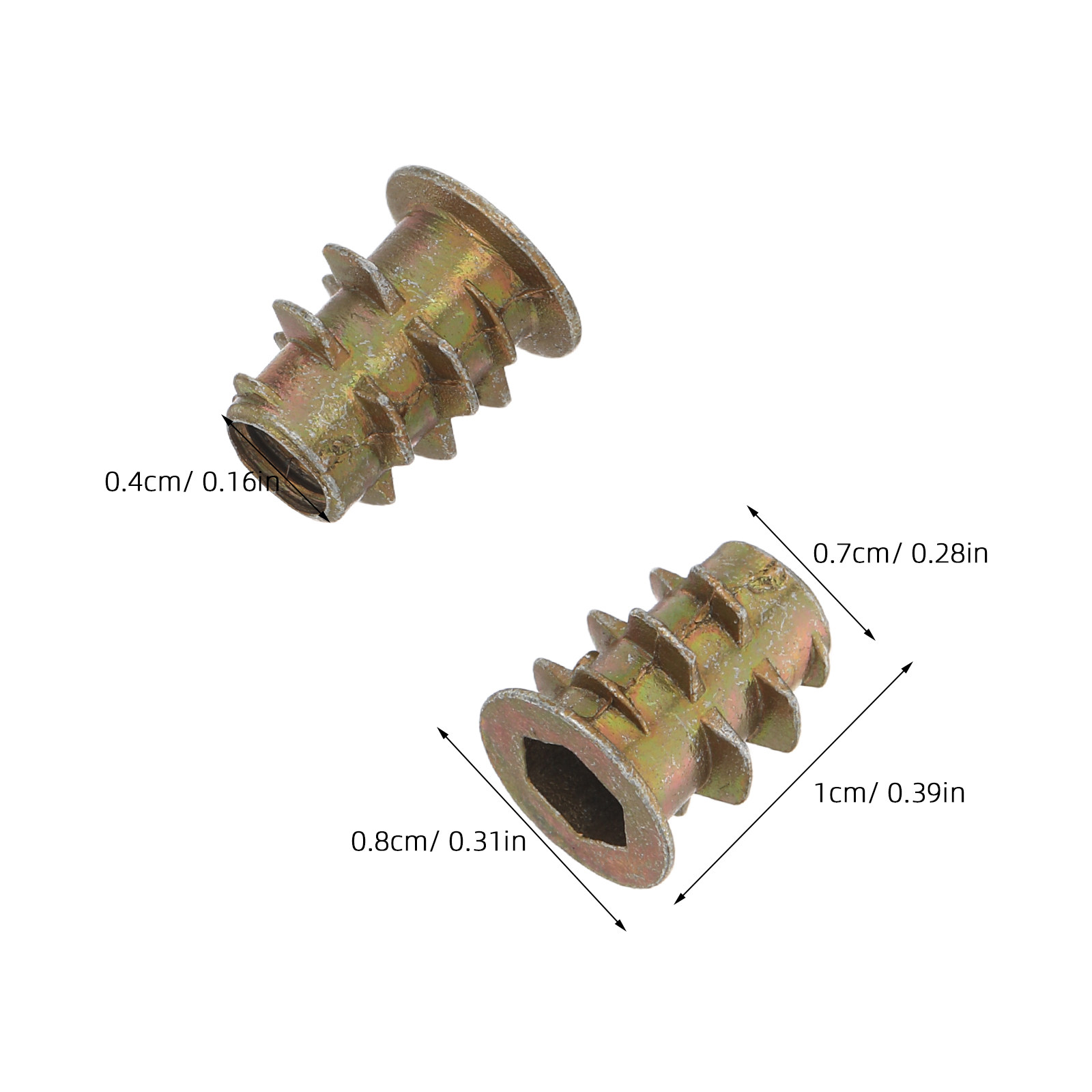200Pcs M4x10mm Zinc Alloy Hex  - Furniture Hardware Threaded Inserts recensie en prijs
