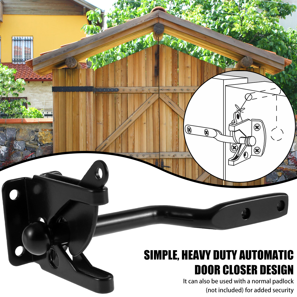 Self-Locking Gate Latch Carbon - Barrel Bolt Slide recensie en prijs