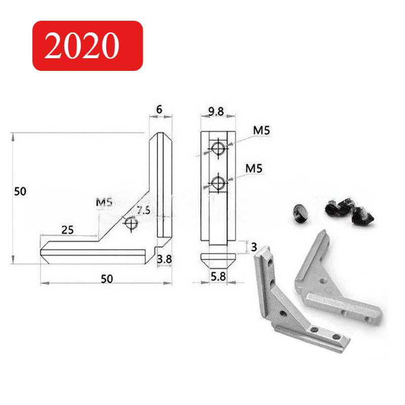 2020 3030 4040 Aluminum Profil - Corner Bracket Angle recensie en prijs