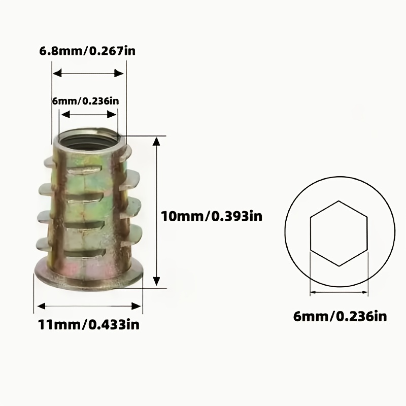 100Pcs Galvanized Alloy Thread - Furniture Hardware Threaded Inserts recensie en prijs