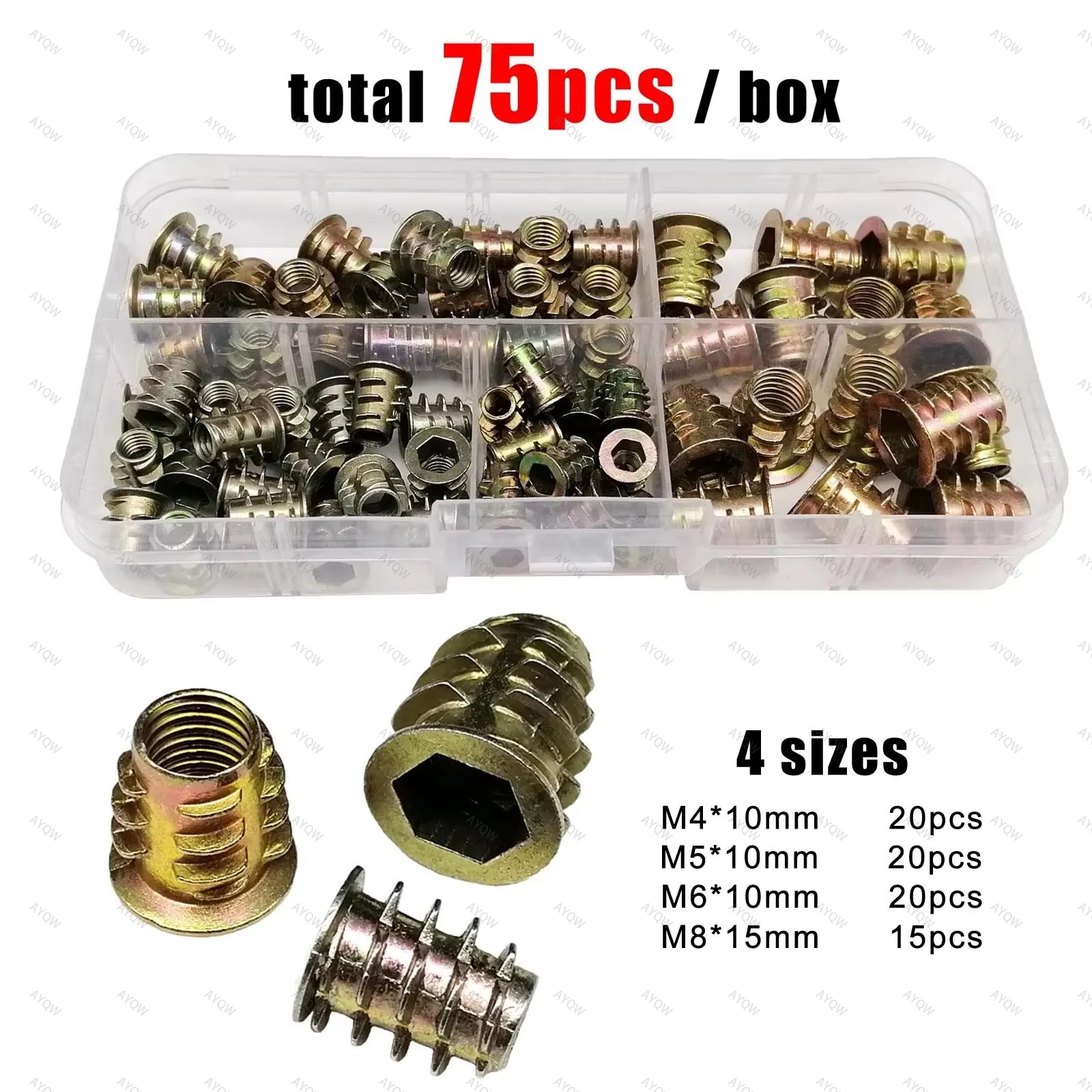 75-Piece M4M5M6M8 Threaded Ins - Furniture Hardware Threaded Inserts recensie en prijs